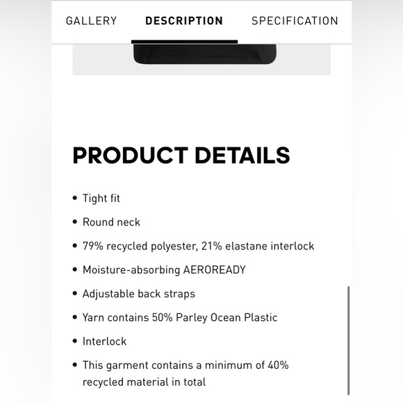 ADIDAS Parley cropped tank top bra top - Picture 10 of 10